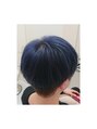 ハロースタイリスト 荒井東店(hello stylist) ブルーとインディゴカラーで暗めでしっかり色を表現。