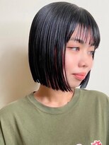 トップヘアーラウンジ 知立(TOP HAIR Lounge)&nbsp;トレンド感満載！ぷつっとボブ/アッシュブラック/ぱっつん前髪