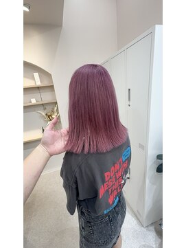 アレンヘアー 函館店(ALLEN hair) ピンク、くすみピンク、ミディアム