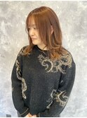 ミディアム×オレンジブラウン