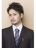 メンズビジネス　ツーブロック+アップバンクミックス