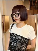 ショート　ボブ　ミニボブ　チェリーレッド　透明感　20代30代