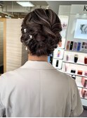 ハイライトヘアアレンジルーズシニヨン