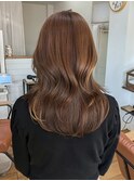 ブラウンベージュカラー、レイヤーカット