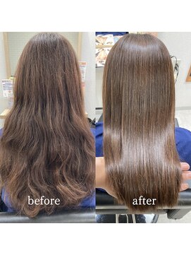 エルプラスヘアー 平尾店(L+hair) 20代30代40代髪質改善トリートメントベージュ艶感縮毛矯正