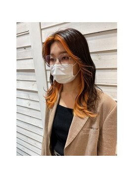 モアナ バイ ヘッドライト 長野駅前店(Moana by HEADLIGHT) Moana長野駅前#インナーカラー#イヤリングカラー#オレンジ#暖色