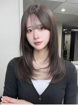 リンクエン(Link enn) 韓国風レイヤーカット/透明感カラー/似合わせカット/グレージュ