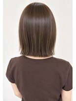 ボンド(hair salon bonD)&nbsp;キャメルベージュ白髪ぼかしハイライト×ぱっつんボブ