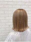 小顔丸みボブホワイトベージュカラー10代20代大人かわいい