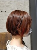 オレンジベージュ ショートスタイル