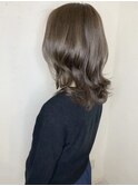 【Luccica】30代40代ウルフベージュネイビーシースルーバング