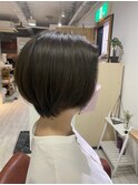 【お客様スタイル】前髪なしショートボブ×オリーブグレージュ♪