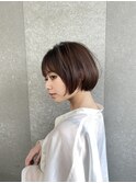 大人かわいいショートボブ　美髪　ネビージュ