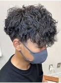 ツイストスパイラルパーマ/波巻きパーマ/メンズ刈り上げマッシュ