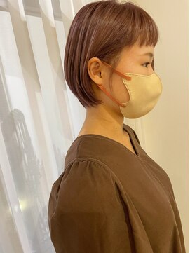 ツイギー 宮西店(TWiGGY) ピンクベージュにショートボブ