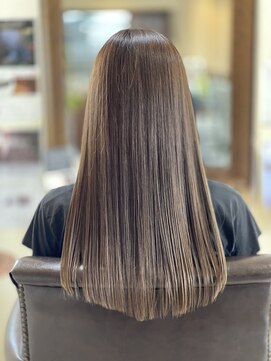 アンダンテヘアケアアンドデザイン(Andante HAIR care&design) 透明感ベージュ・セミロングストレート