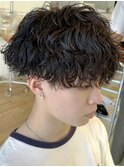 ツイストスパイラルパーマ波巻きスパイラル刈り上げマッシュ