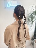 ツイン編みおろし
