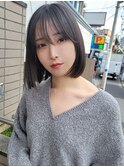 【透け感ラベージュ×シアーボブ】