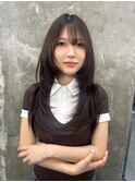 ハイライトカラーミルクティーベージュレイヤーカット