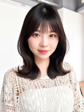 アイティーバイアルバム 松戸店(IT by ALBUM) フェイスフレーミング暗めカラー顔周りレイヤー韓国ヘア_F0976