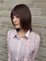 ヘアメイク アージュ 新宮店(HAIR MAKE age)&nbsp;ミディアムレイヤー　ラベンダーグレー