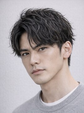 ハレ メンズサロン たまプラーザ(Hale) Hale波巻きツイストスパイラルパーマセンターパートたまプラーザ