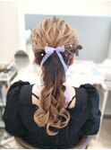 編み込みポニーテール
