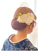 ボブでもできるキッチリ面スタイル　卒業式アレンジ