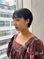 コンパクトショートワイドバング_メルティカラー似合わせカット