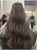ハイライトカラーグレージュベージュレイヤーカットボブ髪質改善