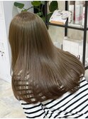 【韓国ヘア】レイヤーカット顔まわりブリーチなしベージュカラー