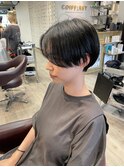 大人ショートボブ丸みショートカットマッシュショート前髪あり