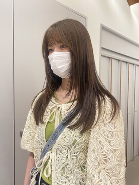 ローレンアオ(LOREN AO) オリーブカラー/レイヤーロング/ベージュ/イルミナカラー