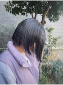 切りっぱなしボブ ダークアッシュ