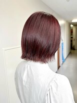 ソワバイアロマヘアー(soi by AROMA hair) 切りっぱなしボブ/外ハネボブ/ピンク/丸みシルエット/髪質改善