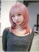 顔周りレイヤーブリーチダブルカラーデザインカラー_F1095