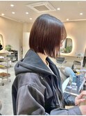 切りっぱなしボブショートボブタッセルボブ縮毛矯正ストレート