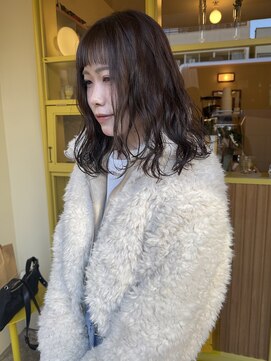 ヒントステーション(HINTSTATION) 〈浅草 半個室〉ミディアムパーマ×オリーブベージュ