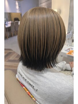 ウィル 野田阪神店(WiLL) 切りっぱなしレイヤーボブ × ミルクティーベージュ