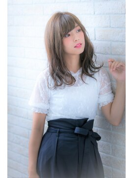 ヘアーアートシフォン 池袋西口店(Hair art chiffon) 厚めバングクラシカルワンレンボルドーセンターパート斜めバング