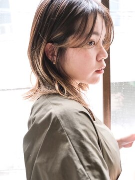 プフ 伏見(puf) ナチュラルなハイライトで遊ぶミディアム☆伏見/丸の内/