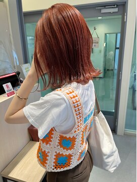 ヘアーポケット リタ(HAIR POCKET ritta) 切りっぱなしボブ×ハイトーンピンクベージュ