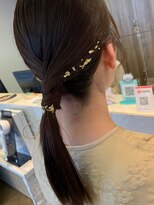 キャパサウス 春日 大野城店(CAPA south)&nbsp;抜け感アレンジ　金箔ヘア　和装様相　結婚式　卒業式　成人式