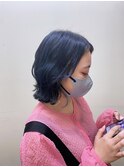 【シライ】ケアブリーチで作る透明感のあるネイビーカラー