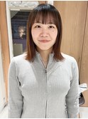"久保田"前髪ストレート切りっぱなしロブぱっつん前髪