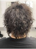 □アッシュブラックカルマパーマ#マッシュパーマ#ダークアッシュ