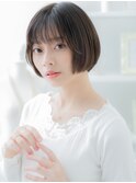 切りっぱなしアースカラー小顔前下がりボブc5越谷20代30代40代