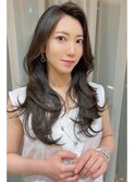 レイヤーカット×髪質改善ストレート×コテ巻き風パーマ