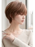 ショートボブ髪型30代40代50代前髪あり前髪なし面長丸顔【倉田】